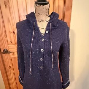 Patagonia Women's Merino Wool Blend Hooded Henley Front Sweater size Large